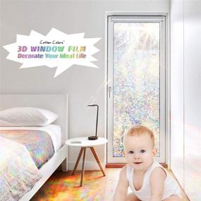 img 3 attached to CottonColors 3D Window Decals: Stylish UV Blocking Decorative Window Film for Privacy and Home Décor - 17.7x78.7 Inch