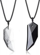 парные ожерелья с подвеской coai obsidian howlite wolf tooth yin yang design логотип