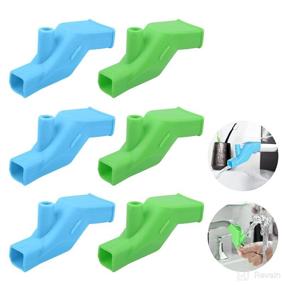 img 4 attached to 🚰 6Pcs Silicone Faucet Extender Set - Travel Portable Sink Water Tap Spout Extension Device for Kids, Toddlers - Enhances Handwashing, Tooth Brushing, Mouthwash