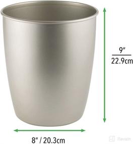 img 1 attached to 🗑️ mDesign 1.5 Gallon Steel Round Trash Can Bucket - Wastebasket for Bathroom, Powder Room, Bedroom, Kitchen, Home Office - Hamill Collection (4 Pack, Matte Satin Finish)