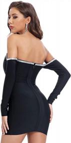 img 2 attached to BEAUKEY Off Shoulder Bodycon Bandage Dress For Women Cocktail Party Dress