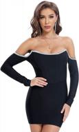 beaukey off shoulder bodycon bandage dress for women cocktail party dress logo