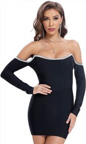 img 4 attached to BEAUKEY Off Shoulder Bodycon Bandage Dress For Women Cocktail Party Dress