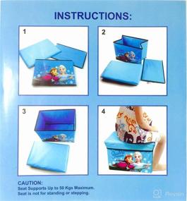 img 1 attached to 👑 Frozen Princes Elsa Anna & Olaf Foldable Storage Box & Stool (HOT Pink) - Organize in Style!