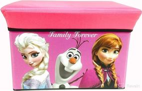 img 3 attached to 👑 Frozen Princes Elsa Anna & Olaf Foldable Storage Box & Stool (HOT Pink) - Organize in Style!