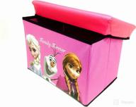 👑 frozen princes elsa anna & olaf foldable storage box & stool (hot pink) - organize in style! logo