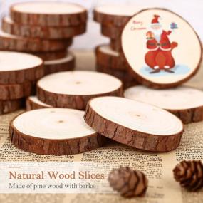 img 1 attached to 22Pcs 3.5"-4" Unfinished Natural Wood Slices Circle Kit Without Hole DIY Arts Crafts For Rustic Wedding Decorations, Round Coasters & Halloween/Christmas Ornaments.