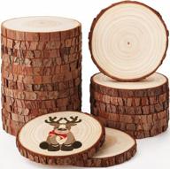 22pcs 3.5"-4" unfinished natural wood slices circle kit without hole diy arts crafts for rustic wedding decorations, round coasters & halloween/christmas ornaments. logo