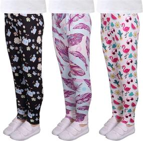 img 3 attached to LUOUSE Toddler Stretch Athletic Leggings for Girls - Clothing Leggings