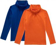 comfortable and stylish long sleeve turtleneck t-shirts for girls by unacoo - available in one, two, or three packs! logo