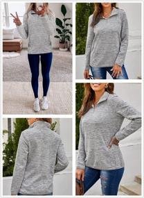 img 2 attached to Arainlo Women'S Oversized Pullover Tunic Sweatershirt With Pocket, Long Sleeve And High Collar 1/4 Zip For Casual Wear