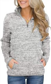 img 4 attached to Arainlo Women'S Oversized Pullover Tunic Sweatershirt With Pocket, Long Sleeve And High Collar 1/4 Zip For Casual Wear