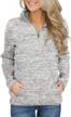 arainlo women's oversized pullover tunic sweatershirt with pocket, long sleeve and high collar 1/4 zip for casual wear logo