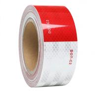 🚧 enhance vehicle safety with tylife reflective tape: dot-c2 red/white waterproof conspicuity safety tape for vehicles, trailers, boats, signs (2 in x 32ft) логотип