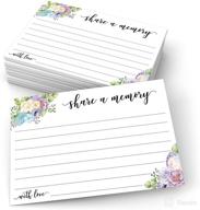🌸 321done share a memory card set - 50 cards, 4"x 6" - ideal for celebrations, birthdays, anniversaries, memorials, funerals, graduations, bridal showers - made in usa - white watercolor floral pastel logo