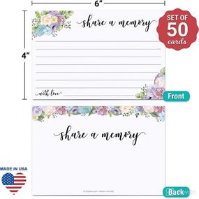 img 3 attached to 🌸 321Done Share a Memory Card Set - 50 Cards, 4"x 6" - Ideal for Celebrations, Birthdays, Anniversaries, Memorials, Funerals, Graduations, Bridal Showers - Made in USA - White Watercolor Floral Pastel