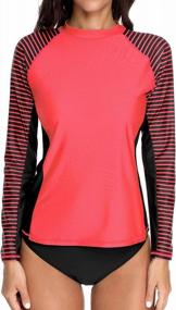 img 4 attached to CharmLeaks Women'S Long Sleeve UPF 50 Sun Protection Striped Swim Shirts Rashguard Swimsuit Top