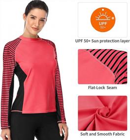 img 1 attached to CharmLeaks Women'S Long Sleeve UPF 50 Sun Protection Striped Swim Shirts Rashguard Swimsuit Top