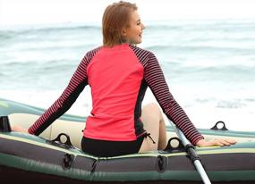img 2 attached to CharmLeaks Women'S Long Sleeve UPF 50 Sun Protection Striped Swim Shirts Rashguard Swimsuit Top