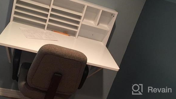 img 1 attached to White Wall-Mounted Folding Wooden Drop-Leaf Desk With Storage Shelves - Haotian FWT07-W review by Tyshawn Adams