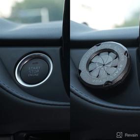 img 2 attached to 🚀 Deep Dark Ginttro Push to Start Button Cover: Rotary Engine Start Stop Button Cover, Car Gift for Men with Skull Punisher Design - Unique Car Accessories