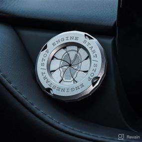 img 3 attached to 🚀 Deep Dark Ginttro Push to Start Button Cover: Rotary Engine Start Stop Button Cover, Car Gift for Men with Skull Punisher Design - Unique Car Accessories