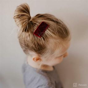 img 1 attached to 🎀 Parker Baby Girl Hair Clips: 5 Pack of Stylish Velvet Snap Barrettes for Adorable Hairstyles