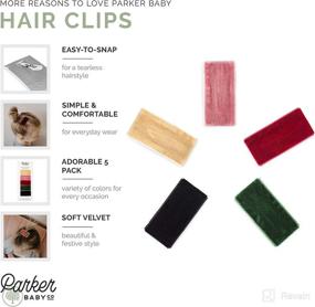 img 3 attached to 🎀 Parker Baby Girl Hair Clips: 5 Pack of Stylish Velvet Snap Barrettes for Adorable Hairstyles