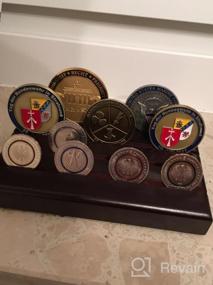 img 6 attached to 🪙 Premium Wood Stand Coin Holder: Display 12-16 Coins - US Army Military Collectible Challenge Coin Case