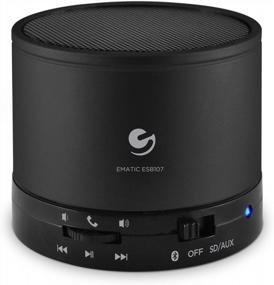 img 4 attached to Wireless Bluetooth Speaker & Speakerphone By Ematic - Compatible With IPhone, IPad, IPod, Android Devices & Laptops (Black)