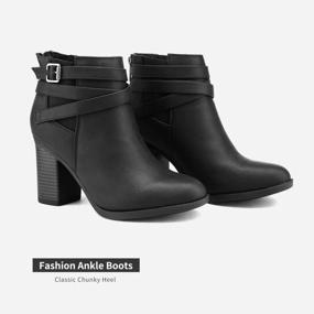 img 3 attached to Step Up Your Style Game With TOETOS Chicago Chunky Heel Ankle Booties For Women