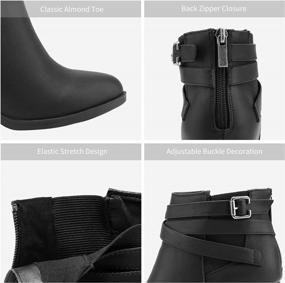 img 2 attached to Step Up Your Style Game With TOETOS Chicago Chunky Heel Ankle Booties For Women