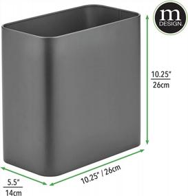 img 2 attached to MDesign Steel/Plastic Toilet Bowl Brush/Holder And Rectangular 2.2 Gallon Garbage Can Combo Set For Bathroom; Holds Trash, Recycling, Deep Cleaning, Mirri Collection - Set Of 2 - Graphite Gray