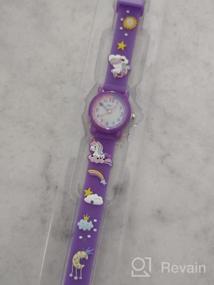 img 5 attached to Водонепроницаемые детские часы с единорогом из силикона - 3D 🦄 Карикатурный дизайн для девочек от 3 до 10 лет, идеальный подарок для малышей.