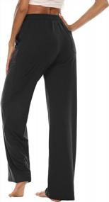 img 2 attached to Comfortable And Stylish OYANUS Women'S Lounge Pants With Drawstring, Wide Leg And Pockets - Ideal For Yoga, Pajamas, And Casual Wear