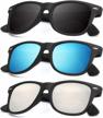 stay stylish and safe in the sun with polarized sunglasses: 3 pack matte finish, color mirror lens, 100% uv blocking for men and women logo