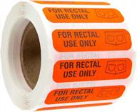 rectal use only stickers - pack of 500 / 1.5" x .375" fluorescent red stickers with strong permanent adhesive - ideal for medical and healthcare practices логотип