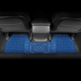 img 2 attached to 🚗 BDK MT-643-BL Metallic Bling Design Car Floor Mats - 3-Piece Set | Heavy Duty All Weather mats with Rubber Backing | Fits Car Truck Van SUV | Blue