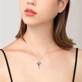 img 1 attached to 🦋 Flpruy 925 Sterling Silver Cross Urn Necklace for Ashes – Beautiful Cremation Jewelry for Women, Men, and Pets: Butterfly, Dragonfly, Bee, Hummingbird, Ladybug, Sunflower, Paw Print, Life of Tree Designs