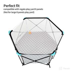img 2 attached to 🔲 Hexagon Playpen Mat: Moroccan Grey, Fits Regalo Play Yard and hiccapop PlayPod, Non-Slip Kids Tent Mat with Carry Bag - Add Visual Stimulation!