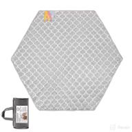🔲 hexagon playpen mat: moroccan grey, fits regalo play yard and hiccapop playpod, non-slip kids tent mat with carry bag - add visual stimulation! logo