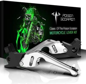 img 4 attached to 🏍️ Enhance Your Ride with POISON SCORPION Chrome H1-521 Adjustable Levers - Perfect Fit for Dyna Softail Sportster Touring Family!