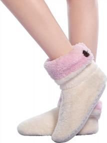 img 2 attached to Cozy Up This Season With FRALOSHA Women'S Super Soft Slipper Sock Booties