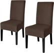 add elegance to your dining room with maxmill velvet chair slipcovers - set of 2 brown parson chair covers logo