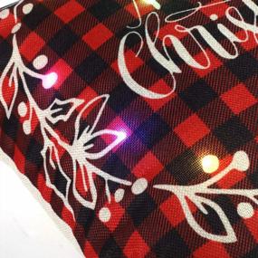 img 3 attached to Рождественские украшения для подушки Magshion 18X 18 дюймов, декоративная светодиодная подсветка, декоративная наволочка для подушки, наволочка для кошки, котенка, щенка, флага собаки
