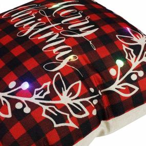 img 2 attached to Magshion Christmas Pillow Cover Decorations 18X 18 Inch, Decorative LED Light Up Throw Pillow Cover Decor Pillowcase Cat Kitty Puppy Dog Flag