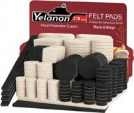 felt furniture pads -278 pcs furniture pads hardwoods floors self adhesive, cuttable felt chair pads, anti scratch floor protectors for furniture feet chair legs, furniture felt pads , black & beige logo