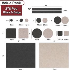 img 2 attached to Felt Furniture Pads -278 Pcs Furniture Pads Hardwoods Floors Self Adhesive, Cuttable Felt Chair Pads, Anti Scratch Floor Protectors For Furniture Feet Chair Legs, Furniture Felt Pads , Black & Beige