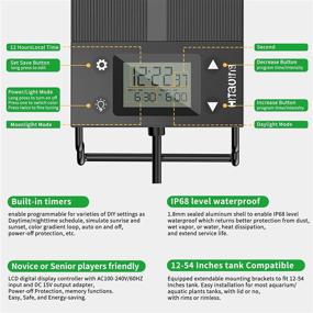 img 2 attached to 🐠 HiTauing LED Aquarium Light Timer, Programmable Auto On & Off, 24W Full Spectrum Dimmable Fish Tank Light for 12-18 Inch Planted Aquarium, 7 Colors, 10 Intensity Levels, LCD Controller