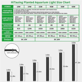 img 3 attached to 🐠 HiTauing LED Aquarium Light Timer, Programmable Auto On & Off, 24W Full Spectrum Dimmable Fish Tank Light for 12-18 Inch Planted Aquarium, 7 Colors, 10 Intensity Levels, LCD Controller